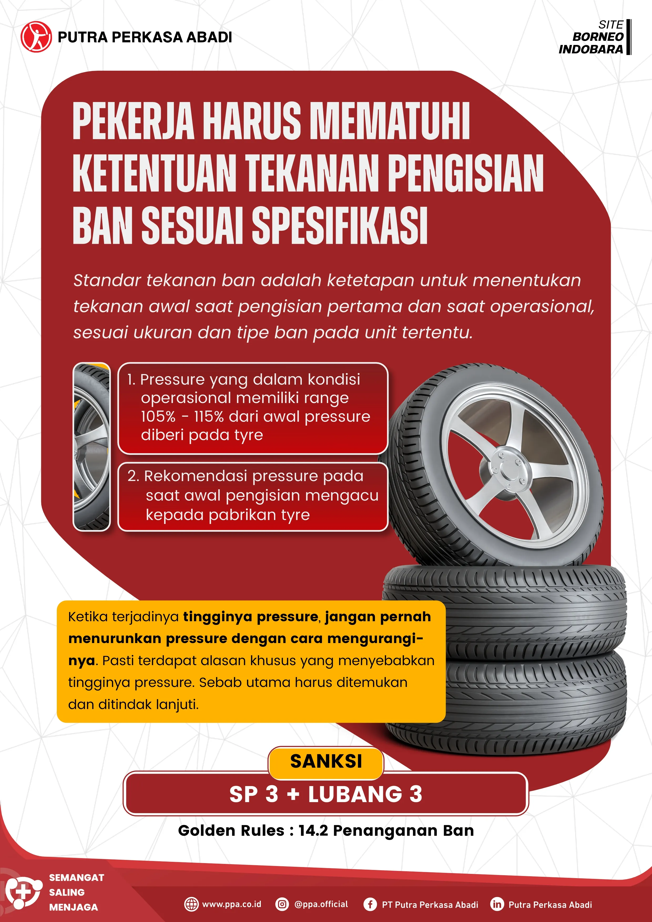 Mematuhi Tekanan Pengisian Ban Sesuai Spesifikasi untuk Mencegah Risiko Kecelakaan